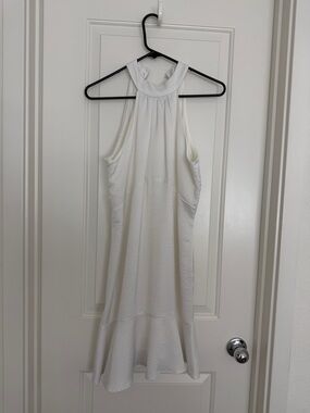 White Halter Neck Women's Dress